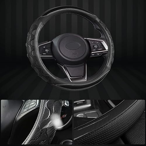 Miniatura 5 de GIANT PANDA Cubierta del volante para Subaru Forester, cubierta del volante del coche para Subaru Outback y Crosstrek - Negro