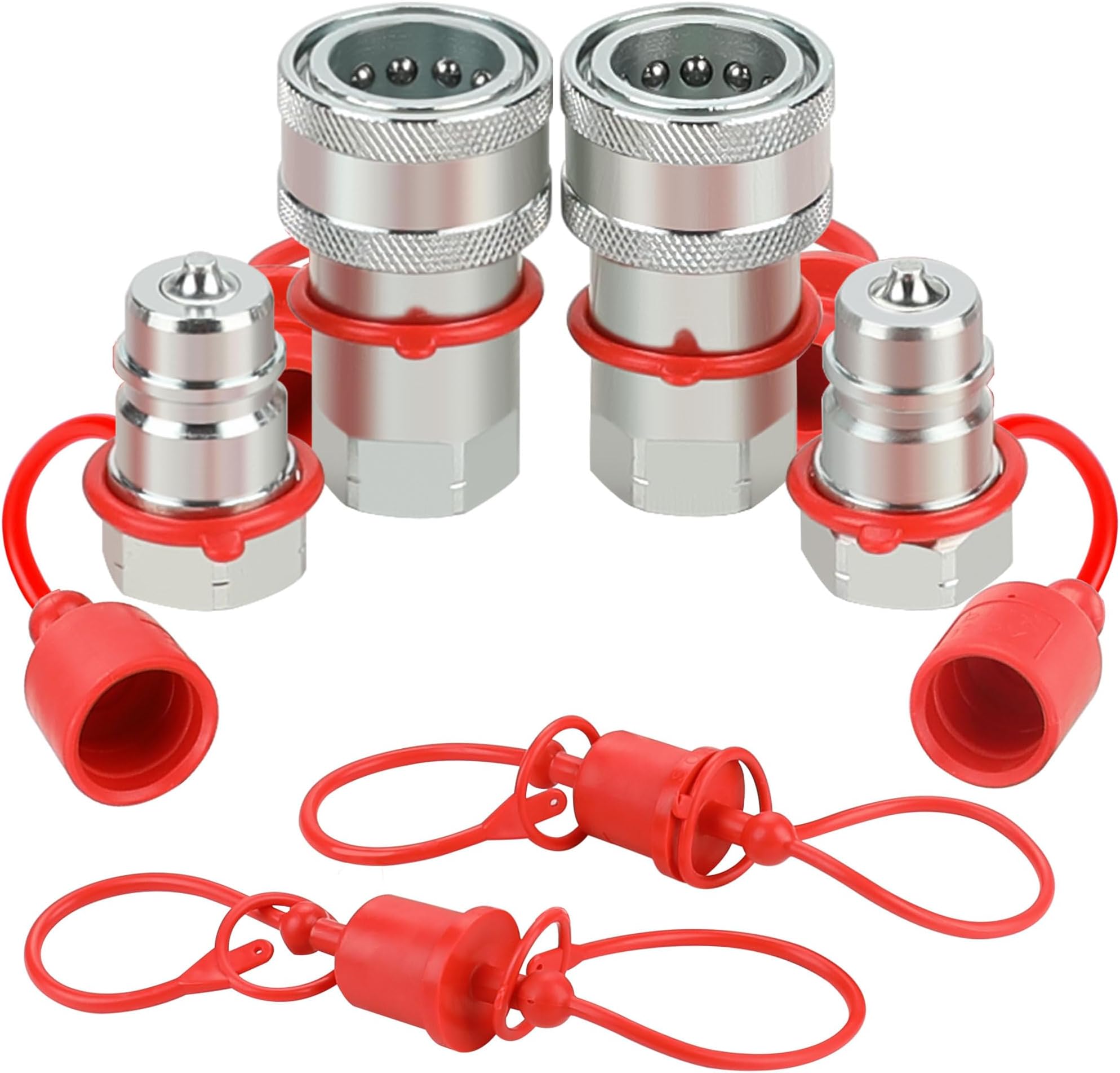 1/2'' Ag ISO 5675 Poppet Pioneer Hydraulic Quick Connect Coupler with Dust Caps