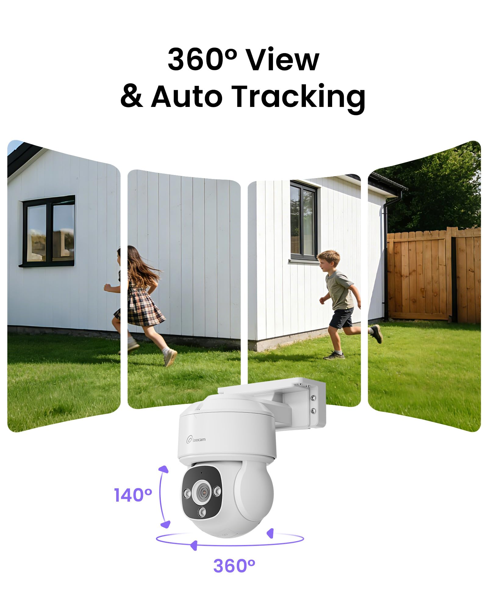 Loocam 4K UHD Kit Videovigilancia PoE, Grabador NVR 8 Canales 2TB HDD, Kit 4 Cámaras IP PoE 8MP, 360° Pan/Tilt, Audio Bidireccional, Visión Nocturna 30m, Cámara de Vigilancia Interior