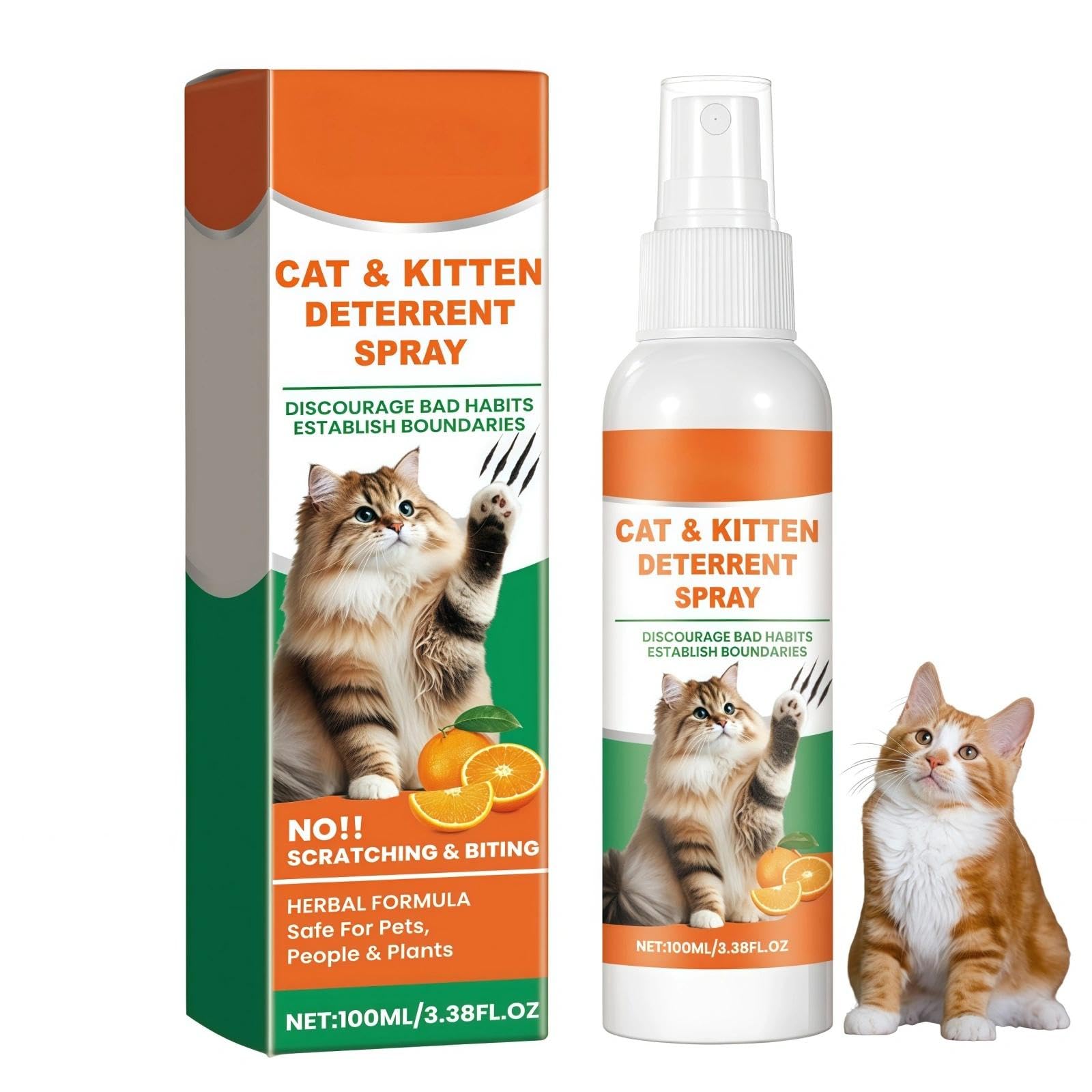 MIMEMIME Cat Deterrent Spray, Cat Repellent Spray for Indoor & Outdoor, Anti-Scratch Cat-Spray to Protect Furniture, Sofas, Rugs & Restricted Areas, 100ml