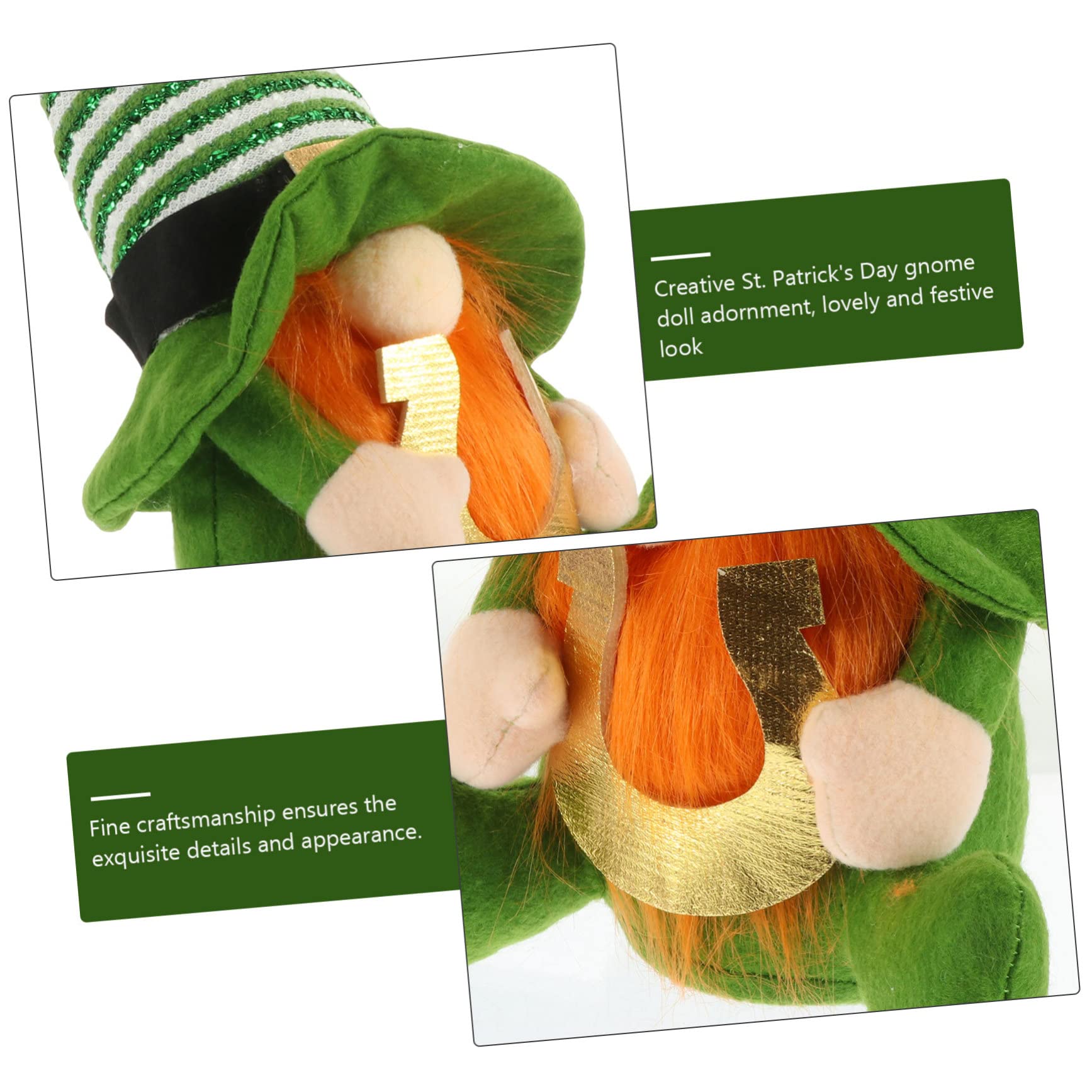 ABOOFAN 3 Pièces Ornement De Poupée De Chapeau Vert Poupée De Bureau Décor De GNOME De Jour De Patrick Gnomes Irlandais Père Noël en Peluche De De Bureau De Jour De