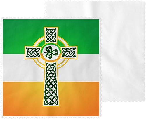 Limpiador de gafas de escudo celta irlandés y paño de limpieza de microfibra (escudo celta irlandés)