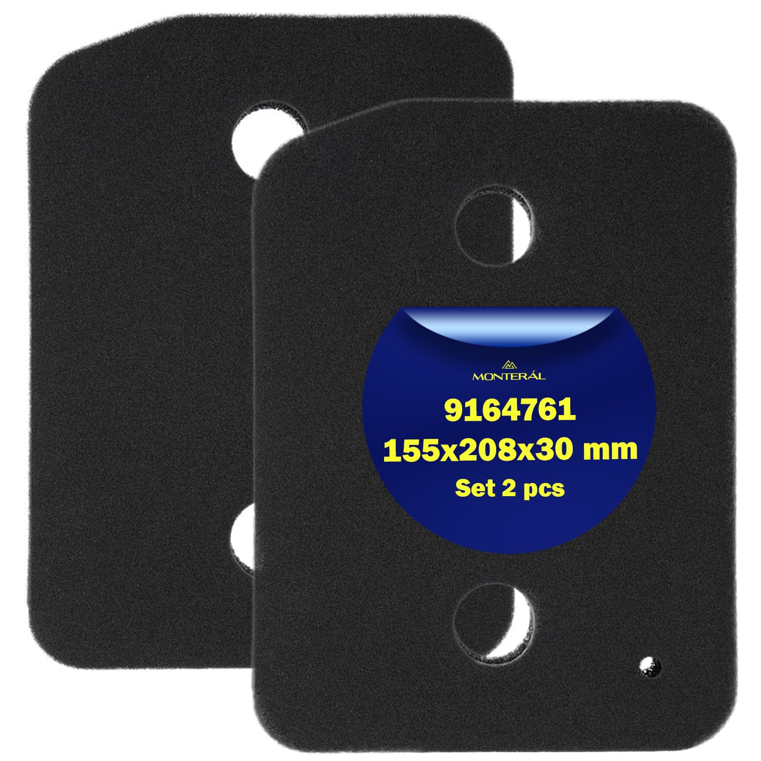 2 Piezas Filtro Esponja Secadora 9164761 para Miele Tiene el Tamaño 208 x 155 x 30 mm Filtros para Secadora de Ropa con Garantía de 10 Años - MONTERAL