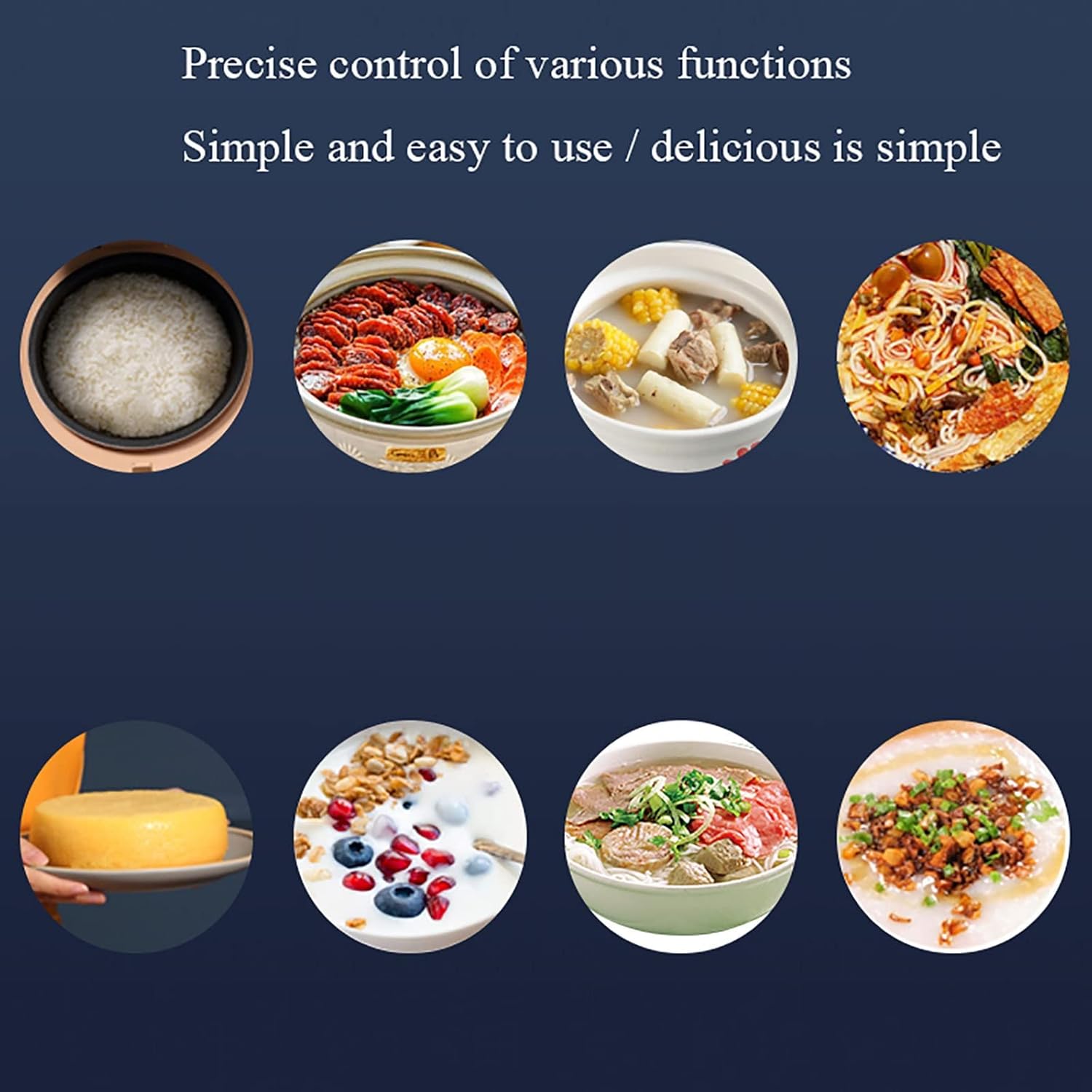 Rice Cooker (3L/500W) 6-layer Gathering Energy Non-stick Inner，Reservation Rice Cooker for Family Dormitory，for 2-4 People 220-240V US/EU