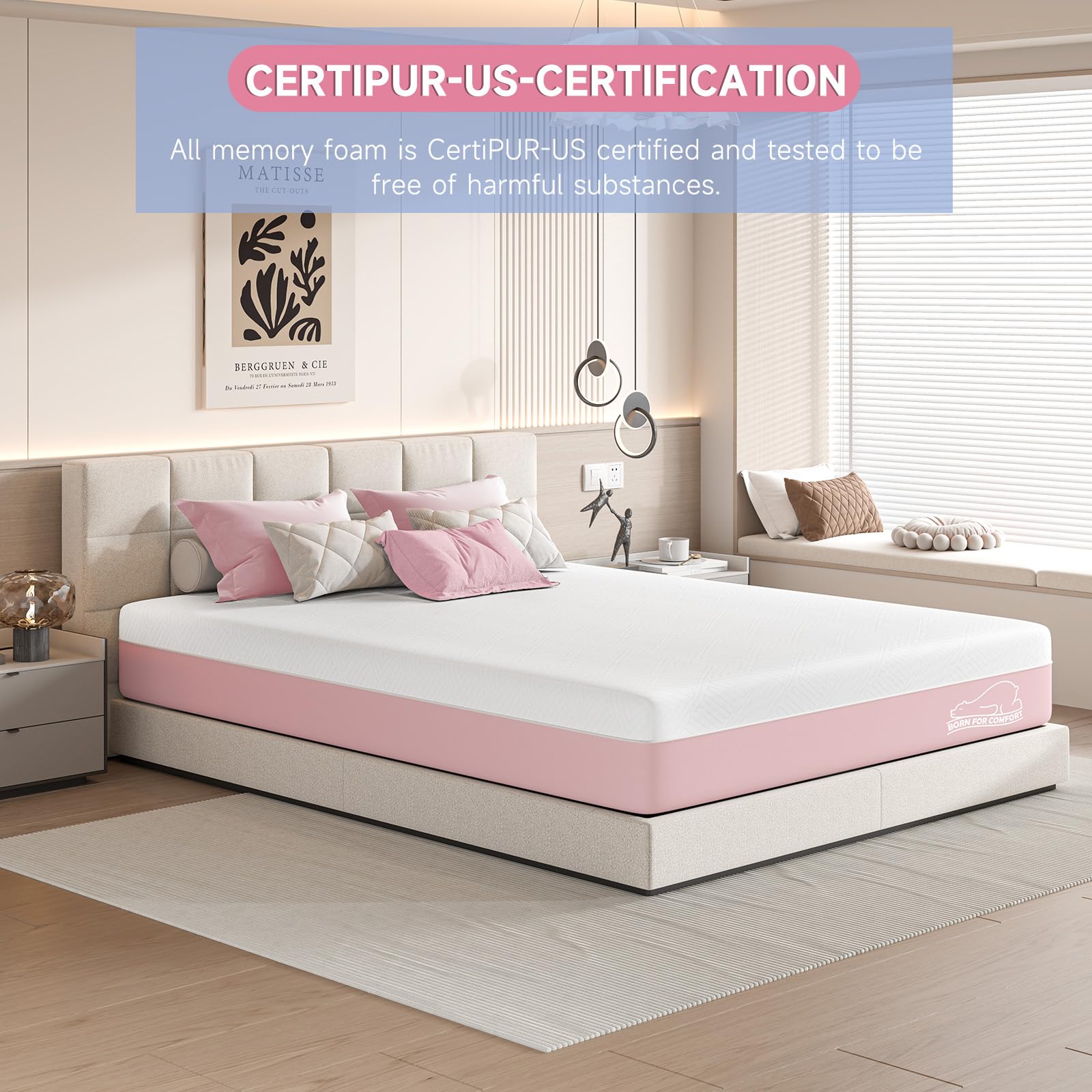 wowttrelax Colchón individual de 3 pies, colchón ortopédico de espuma viscoelástica individual, 9 zonas de firmeza media con tela suave, funda extraíble, colchón de cama individual de 90 x 190 x 15 cm