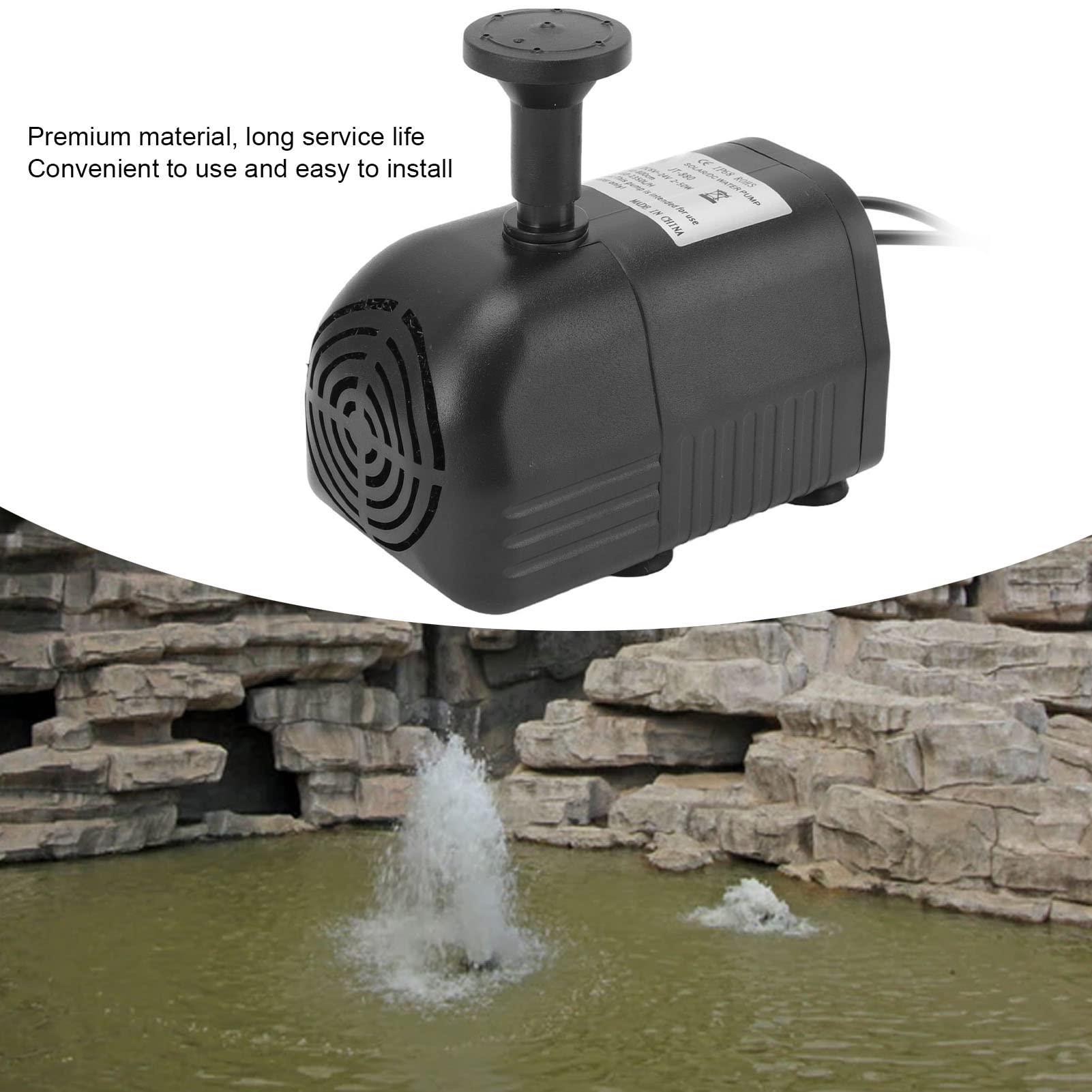 Pompa Senza Spazzole per Fontana Decorativa Sommergibile Solare in ABS con Luce per Giardino DC 6V‑24V è Robusta Quindi Pompa di PompaPompa SolarePompa per Fontana SolarePompa per Aeratore