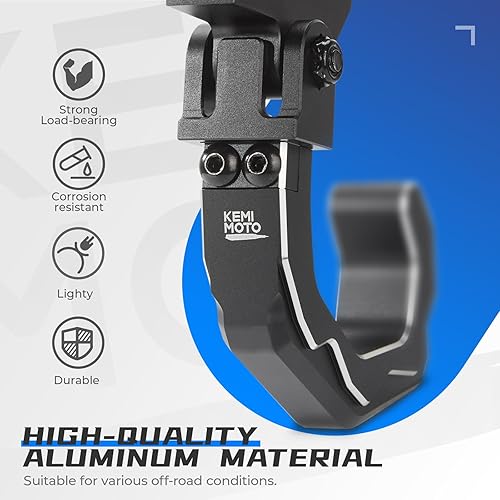 Miniatura 6 de KEMIMOTO Gancho enrollable para casco compatible con barra antivuelco de 1.6 a 2 pulgadas, colgador UTV de aluminio resistente para casco de