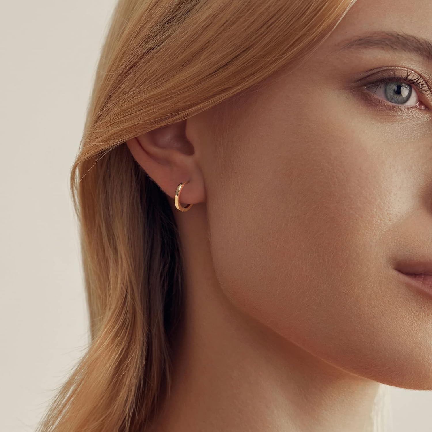 DAILY VIBES Small Gold Hoops Huggie Earrings for Women 14K Real Gold Plated Dainty Cubic Zirconia Mini Bead Cartilage Earring Hypoallergenic Hoop Earrings Set for Women - Image 4