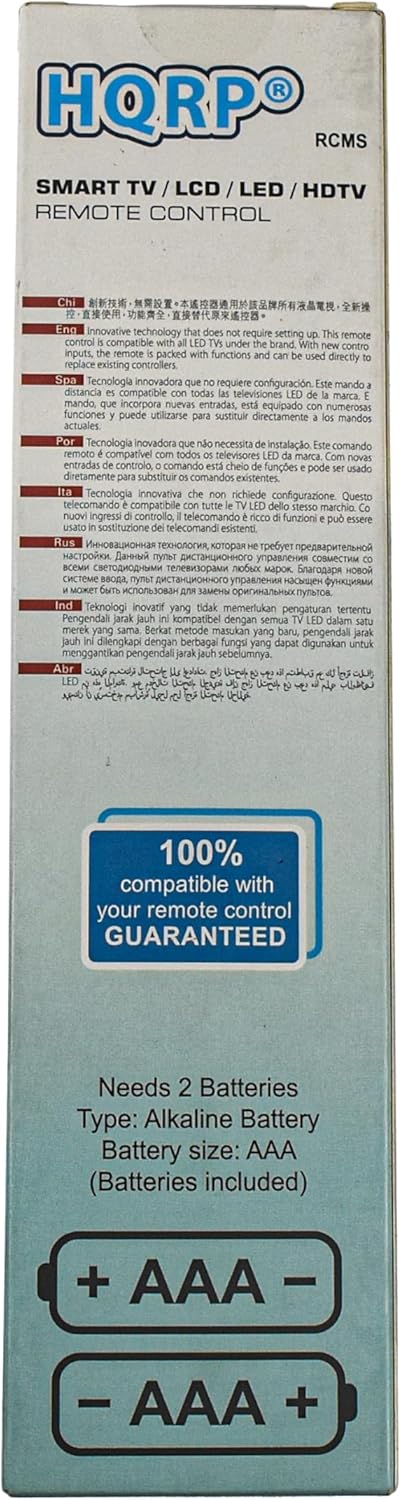 Front view of HQRP Remote Control with all buttons labeled