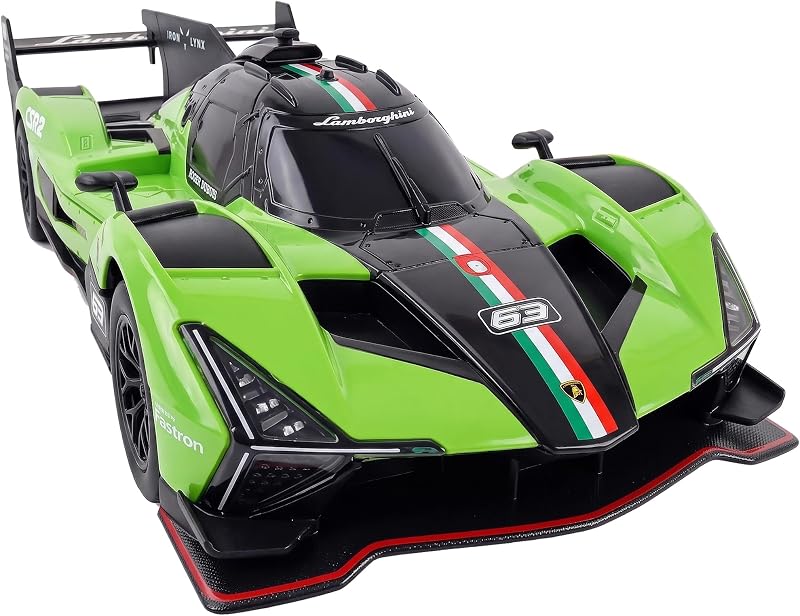 BEZGAR 1:24 auto de carreras RC Lamborghini Le Mans con licencia oficial | Réplica oficial de Lamborghini Motorsport, control remoto de 2,4G, neumáticos de carreras suaves, juguete de regalo ideal para niños de 4 a 7 años