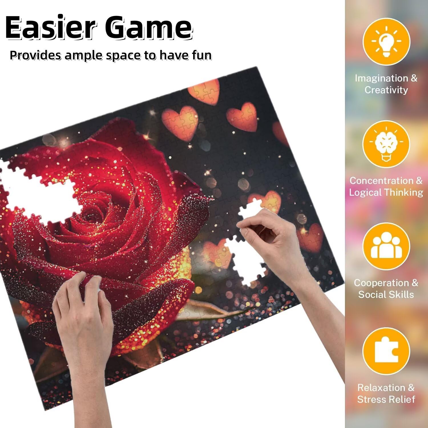 Jigsaw Puzzle, 6000 Pezzi Puzzle Classici, Rose Rosse Puzzle Rilassamento Intelligence, Mpossibile Difficile Puzzle Impegnativo per Adulti Puzzle Gioco Familiare, Regalo per Amore Amico fr0-1108