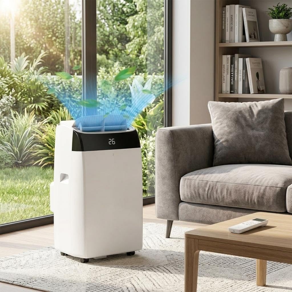 Aptliton White 10000 Btu Portable Air Conditioner, Cooling/Dehumidifier/Fan With Sleep Mode, 30L/Day Dehumidifier, Quiet Ac Unit With Remote, 24H Timer, Window Kit, Up To 500 Sq. Ft.