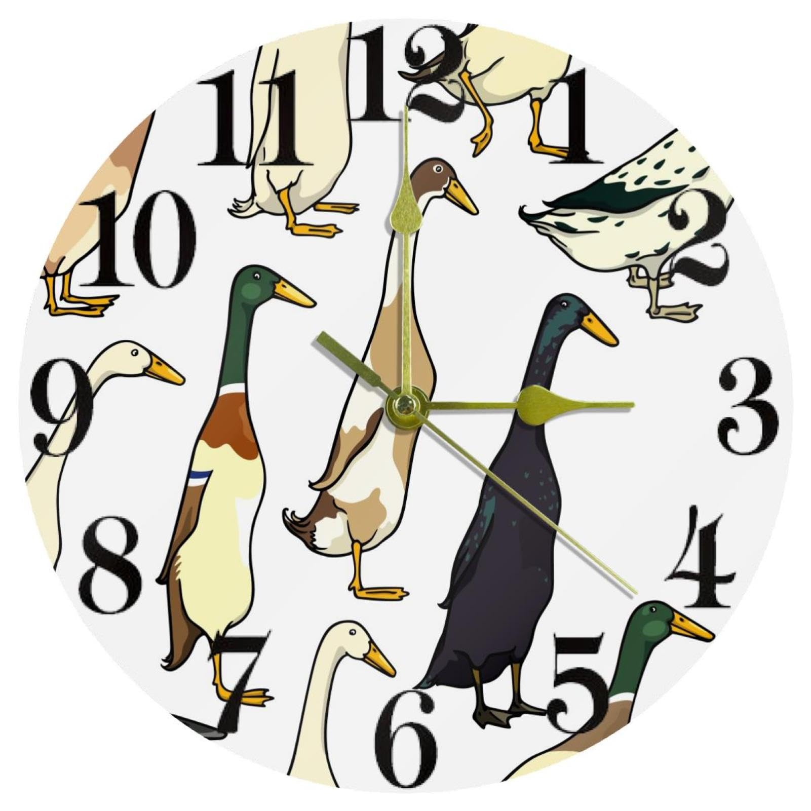 Horloge murale silencieuse à quartz sans tic-tac motif animal de la ferme pour école