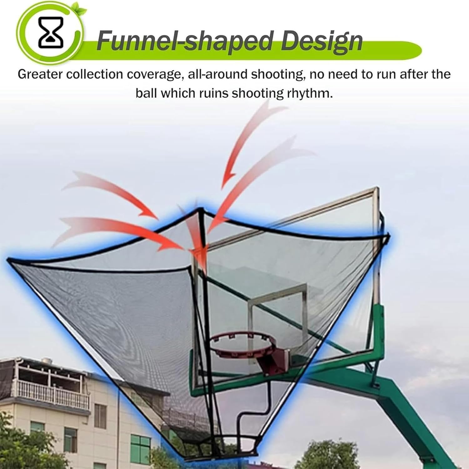 Basketball Hoop Returner Shot Return Apparatus Network Shooting Training Bounce Rotating Slide Suitable for Indoor/Outdoor Use Easy to Configure~