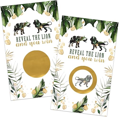 Miniatura 7 de Tarjetas raspar de selva tropical (paquete de 30) juegos de baby shower real para niños o niñas, boletos para rifa para premios - Recuerdos de