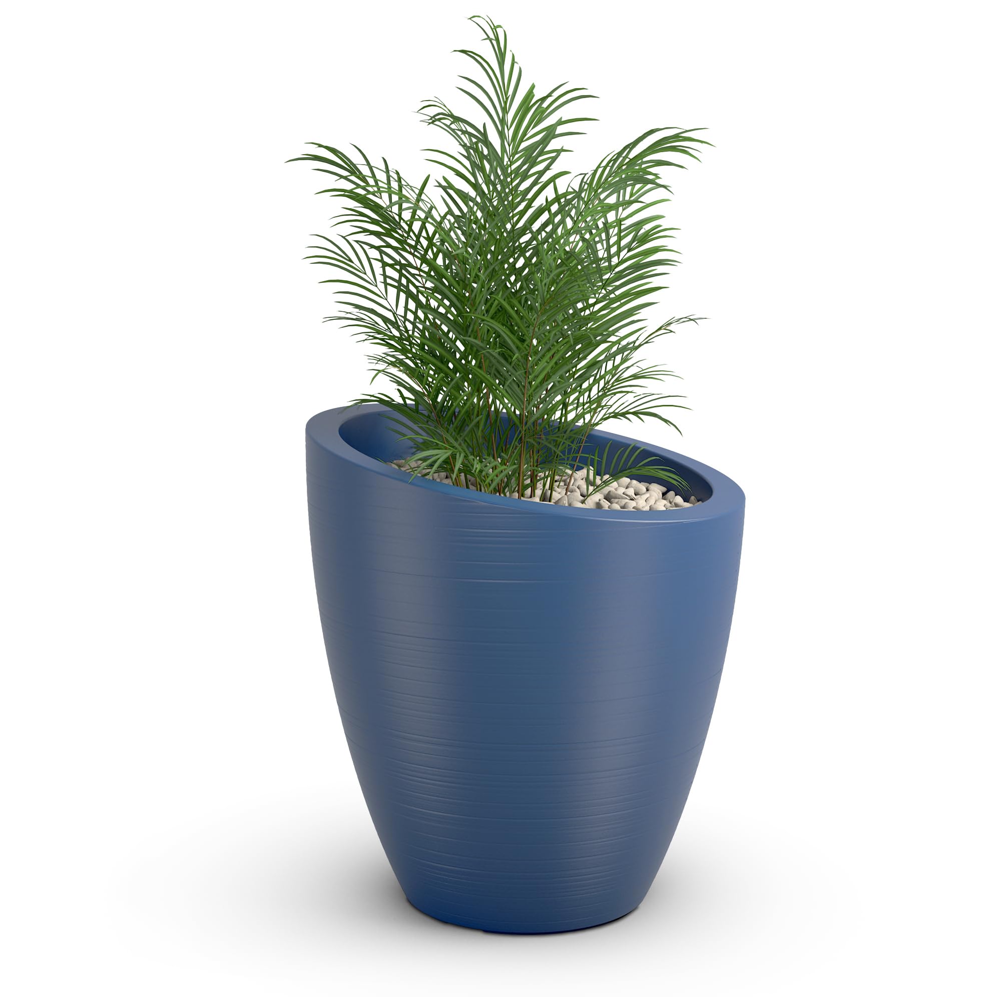 Mayne Modesto 30 inch Round Modern Plastic Planter Neptune Blue