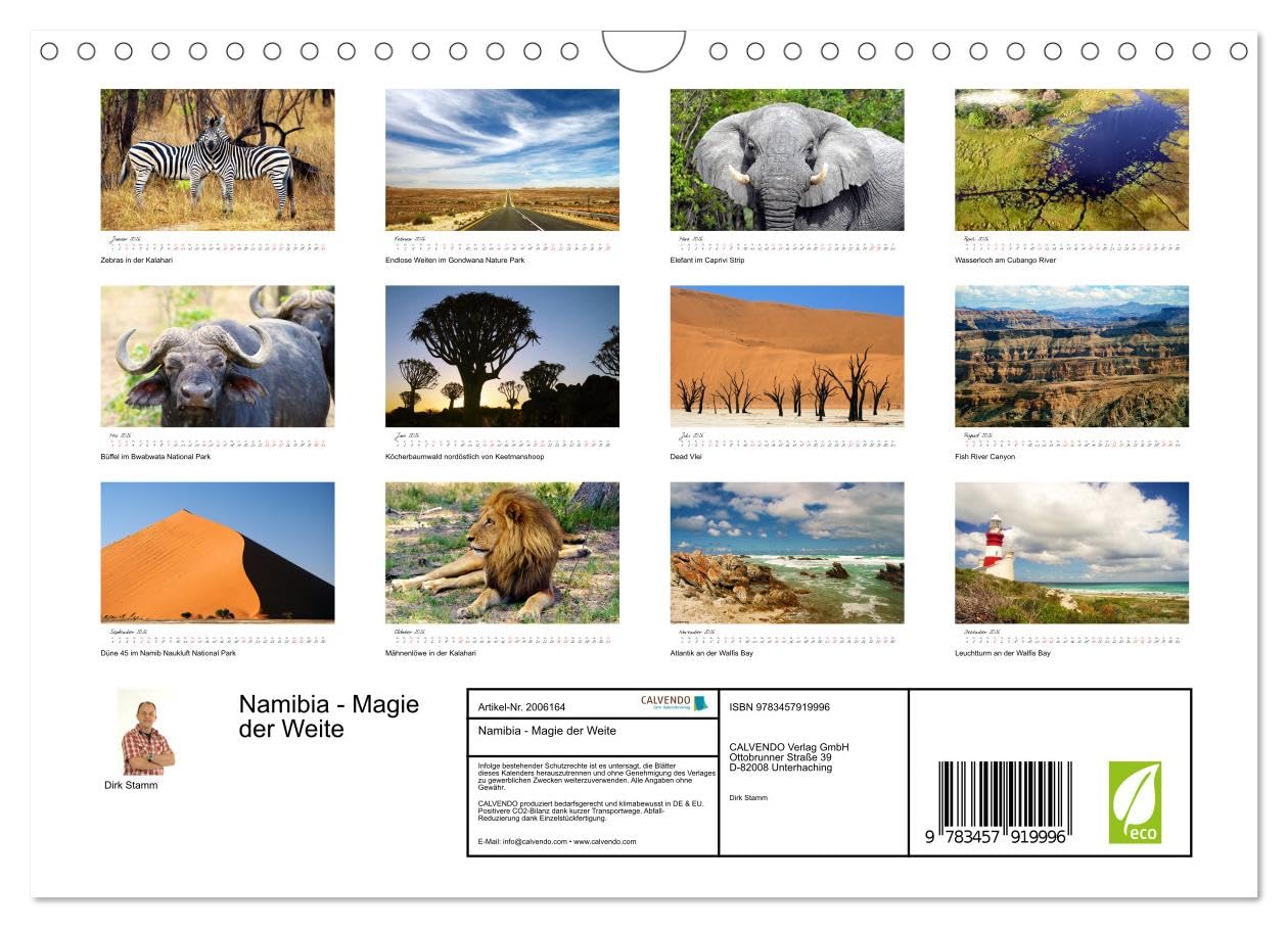 Namibia - Magie der Weite (Wandkalender 2026 DIN A4 quer), CALVENDO Monatskalender: Hochwertiger Fotokalender mit Motiven aus Namibia.