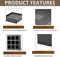 Vista 4 de Elevadores de muebles ajustables resistentes, elevadores de cama a 1.5, 3 y 4 pulgadas, paquete de 8, elevadores de escritorio para sofá, cama