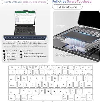 ZhaoCo Direct-Connect Keyboard Case for iPad 10th Generation 10.9 Inch and 11th Generation 11 Inch, USB-C Wired Connection with Full Area Touchpad, USB-C Audio Support