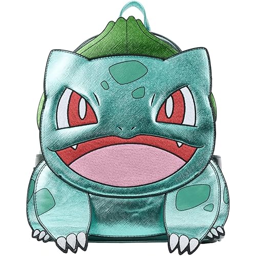 Loungefly Pokemon Metallic Bulbasaur Womens Double Strap Shoulder Bag Purse