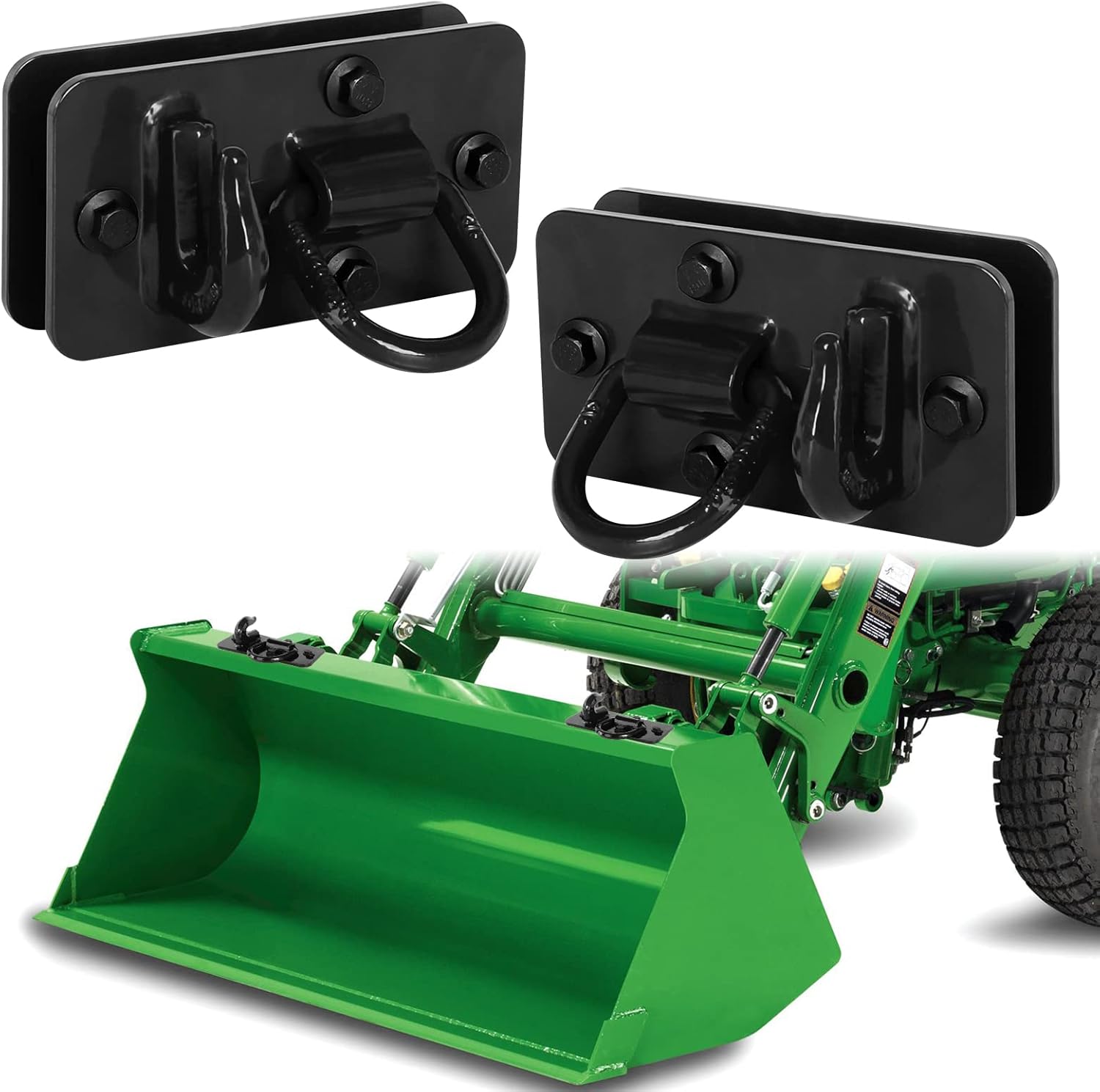 DING.PAI 2 Pack Tractor Bucket Hooks Grade 70 Steel Bolt On Grab Hook Tow