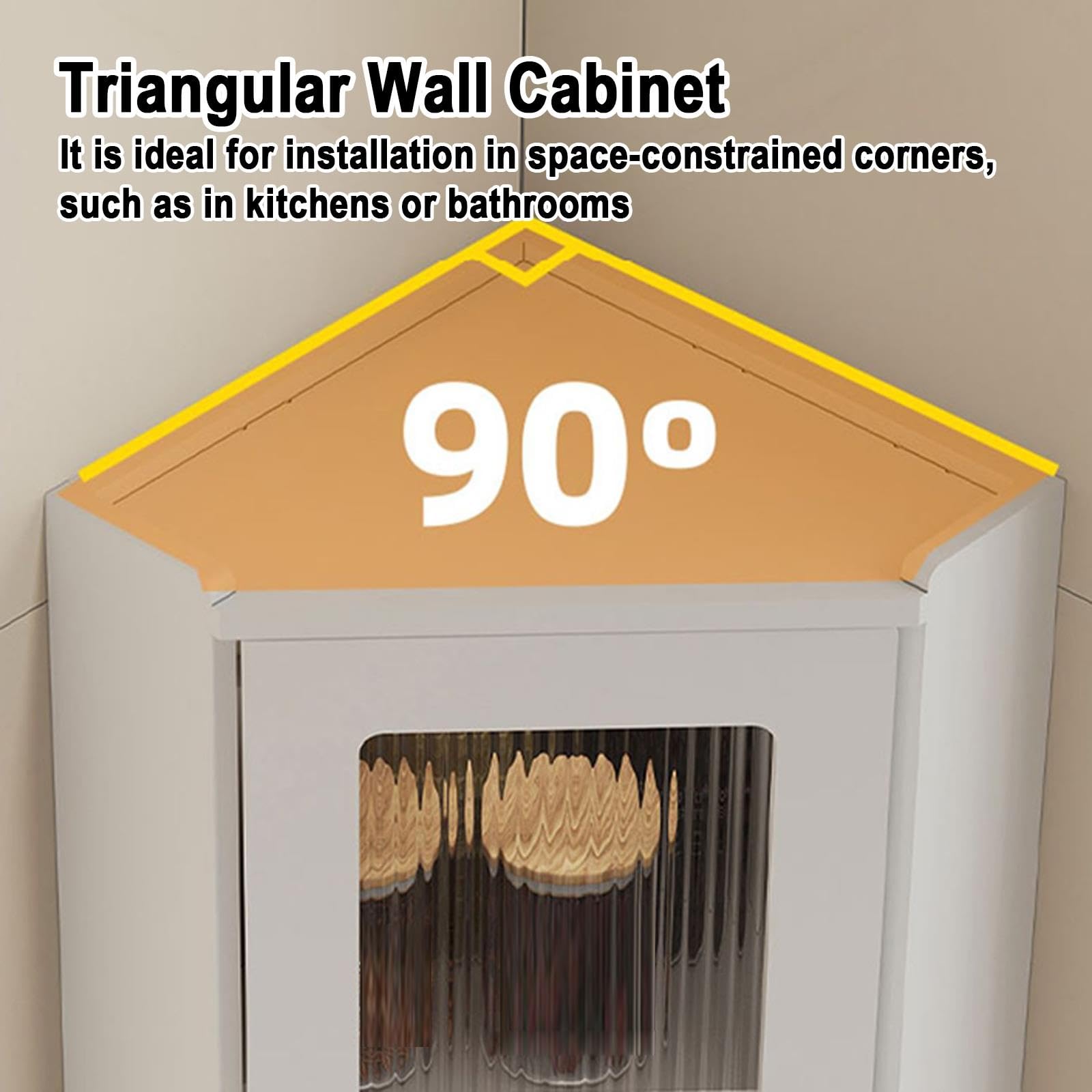 Mobili Bagno Sospesi, Pensile Sospeso, Armadio Angolare in PVC