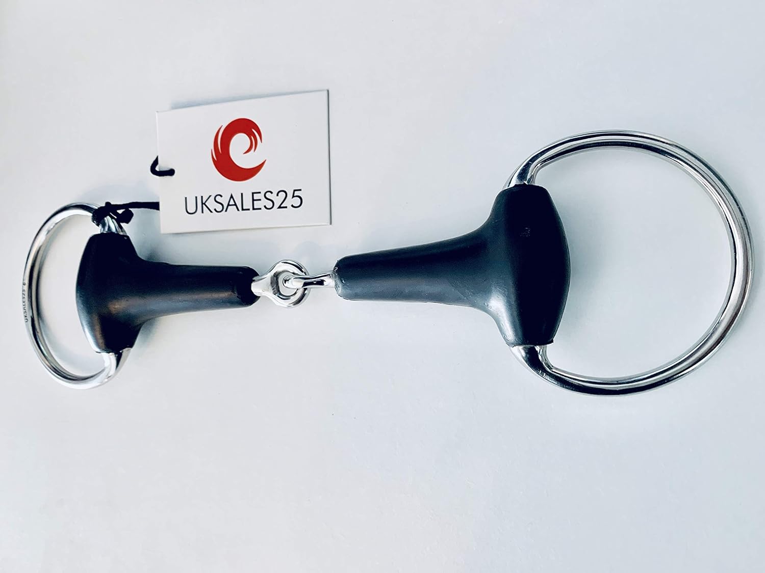 UKSALES25 Eggbutt Single Jointed Snaffle Bit with Rubber (Horse Bits