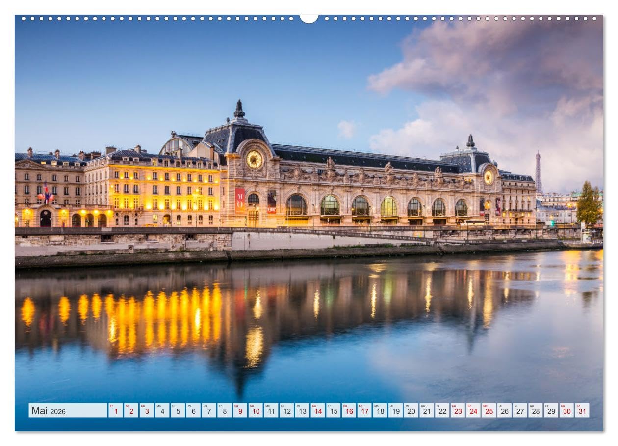 Paris - La Ville Lumière (Wandkalender 2026 DIN A2 quer), CALVENDO Monatskalender: Wahrzeichen und ungesehene Ausblicke auf Paris (CALVENDO Orte)