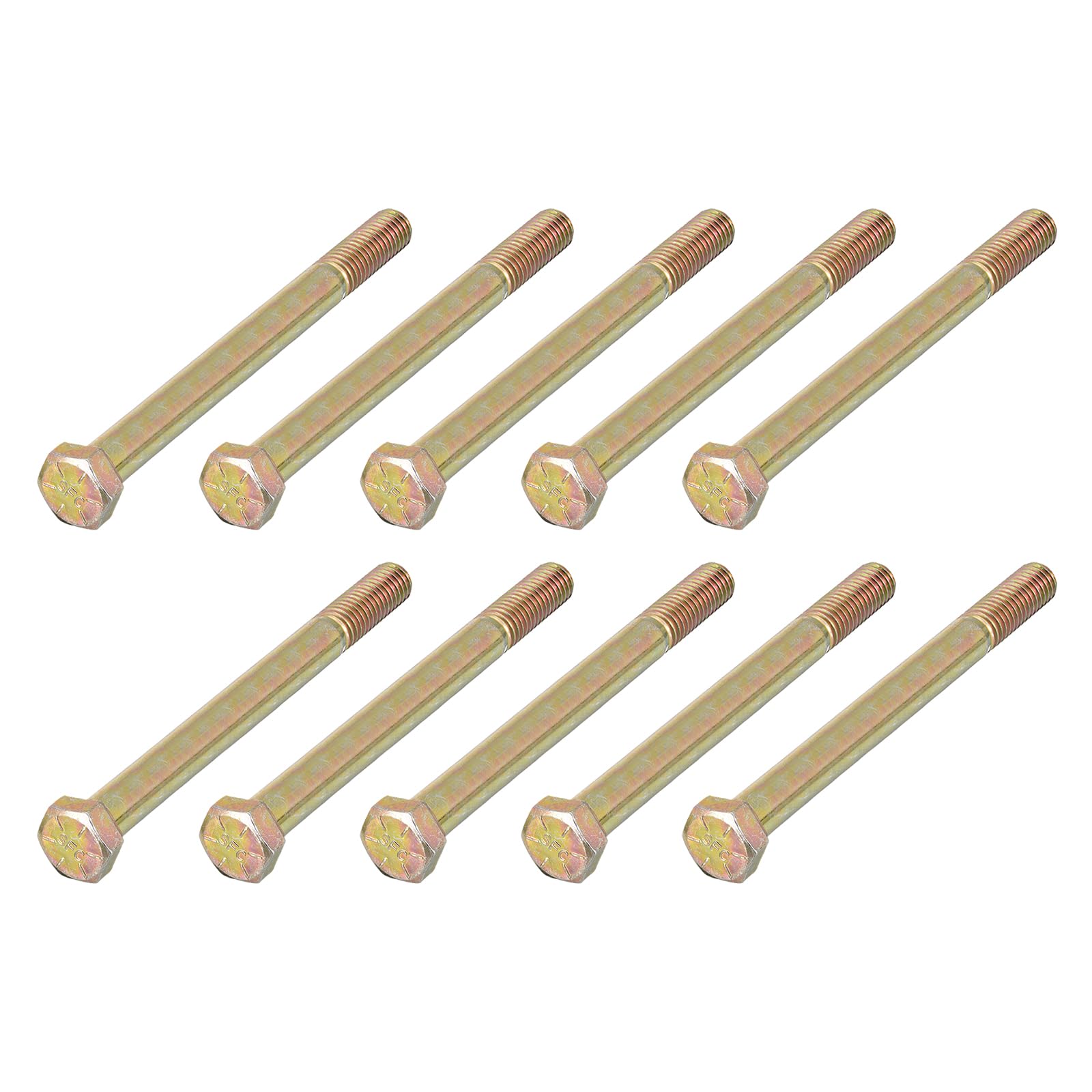 METALLIXITY Hex Bolts (1/2-13x6") 10Pcs, Carbon Steel Zinc Plated Partial Threaded, Coarse Thread UNC Hex Head Screw Bolt