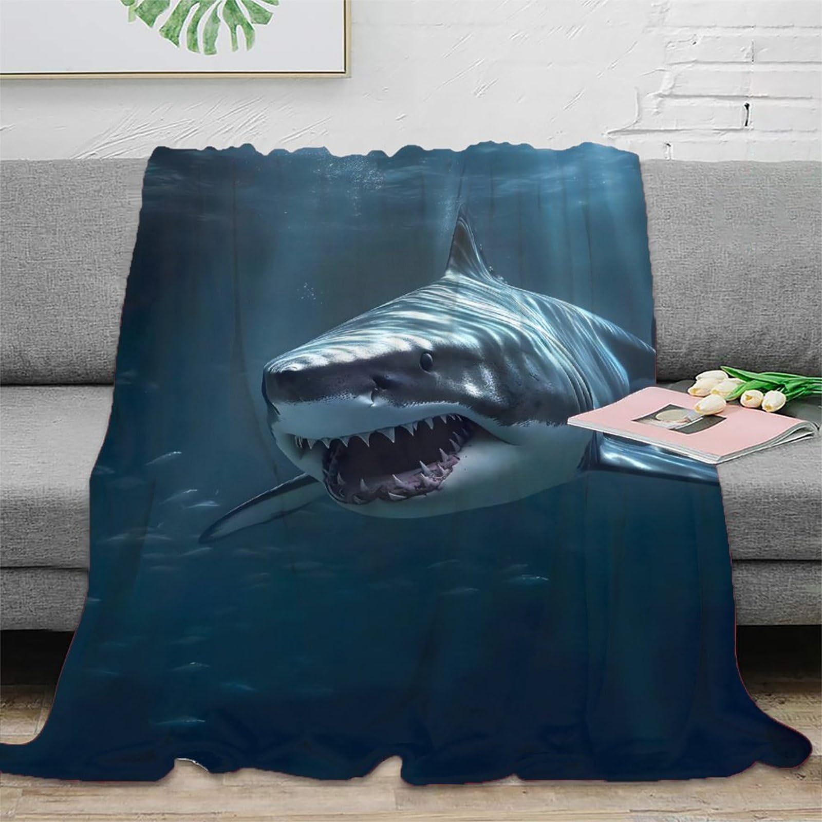 Cadeau pour Collègues GreatSharkSwim Plaid Polaire Doux Idée Cadeau Originale Bureau