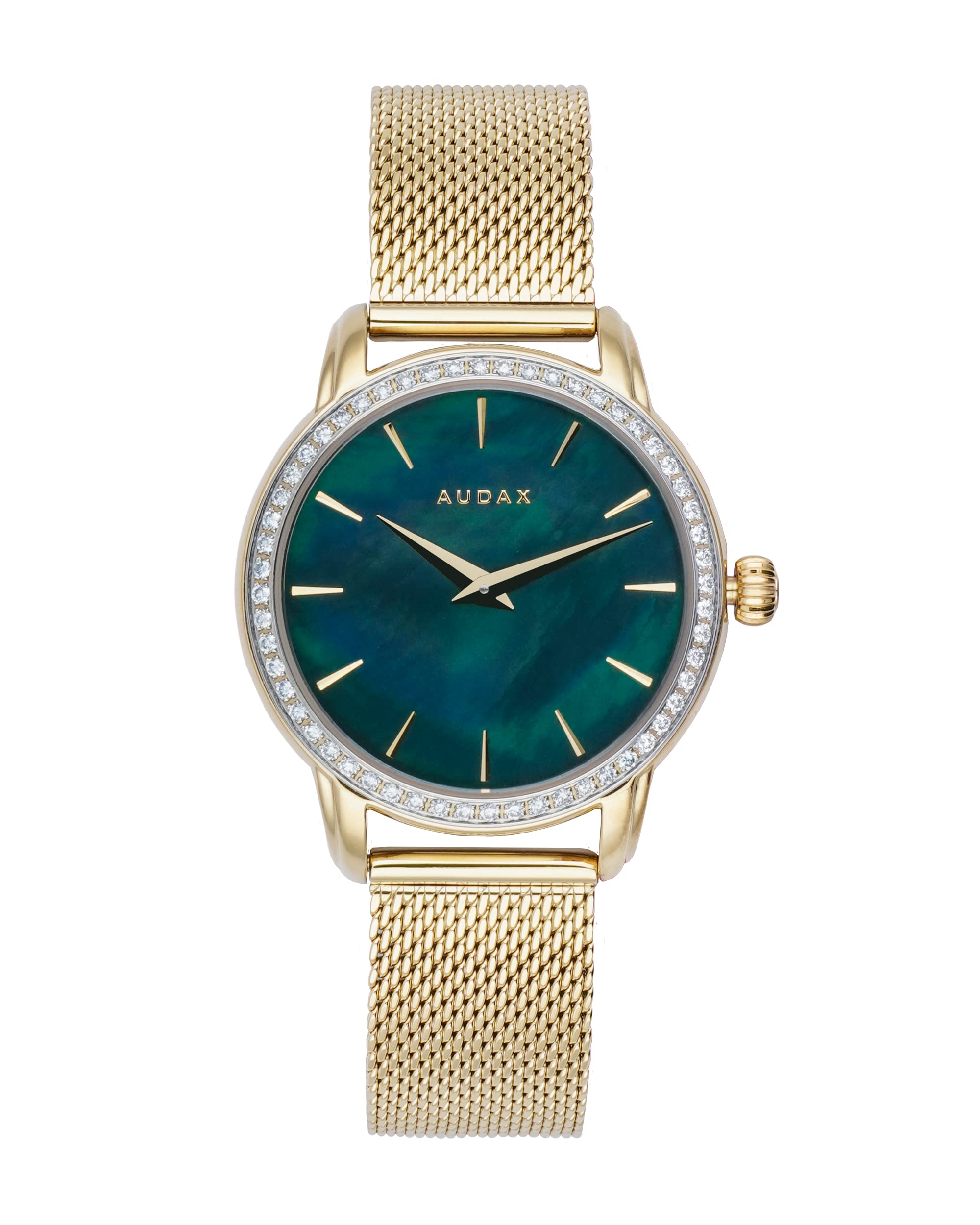 Audax London Analog Womens Watch Starry Series Mesh Green MOP Dial with Diamonds (B0B4S28JQW) Amazon Price History, Amazon Price Tracker