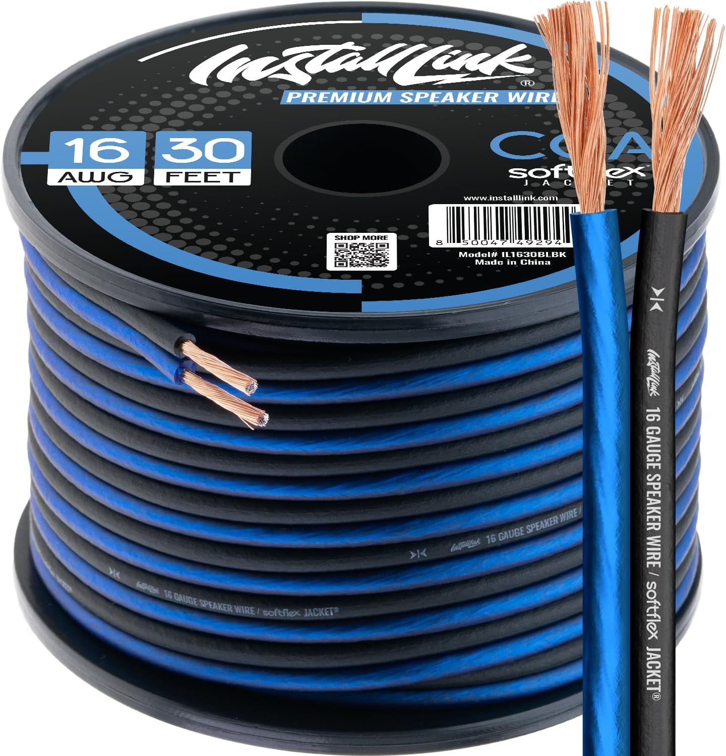 InstallGear 14 Gauge Wire AWG Speaker Wire (30ft Clear