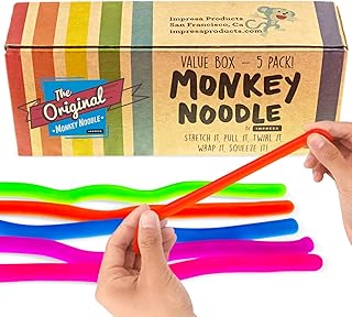 Paquete de 5 cadenas el&aacute;sticas- Juguetes sensoriales/fidget (sin BPA/ftalatos/sin l&aacute;tex), se extiende desde ...
