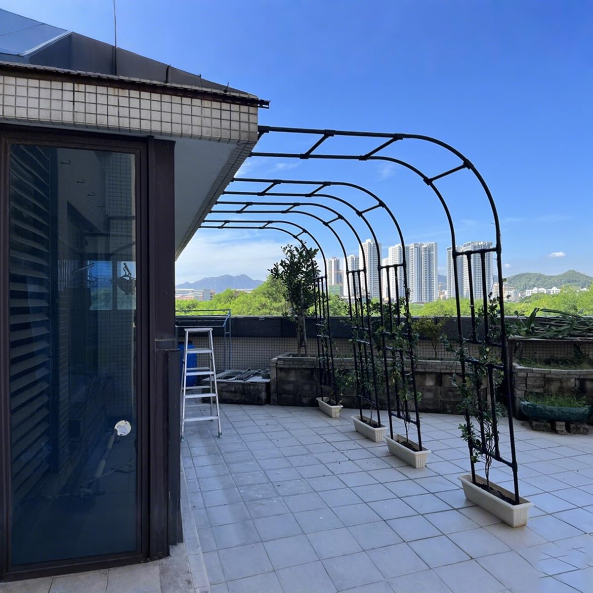 Arco Da Giardino Su Semiarco Archi Supporto Per Piante Rampicanti Sostegno Pergolato 120 150 180 220 230 300 Cm Traliccio In Acciaio Decorazioni Per Archi Facile Da Installare(W: 1.2m x H: 2.7m)