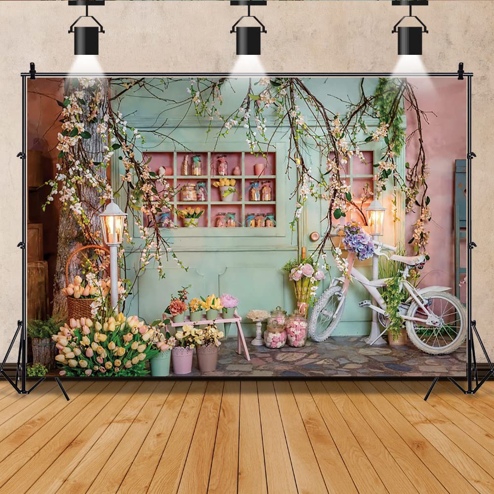 Renaiss 10x6.5ft Spring Garden Backdrop Cherry Blossoms Pink - View #2