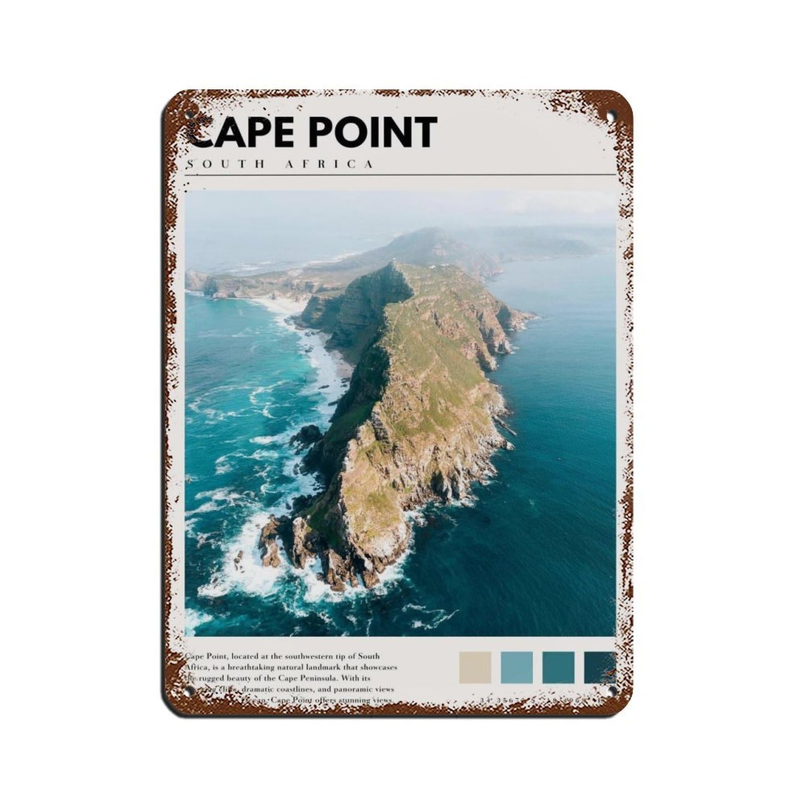 Cape Point South Africa Cape Point Poster Tin Sign Vintage Metal Pub Club Cafe Bar Home Wall Art Decoration Poster Retro 12x16inch(30x40cm)