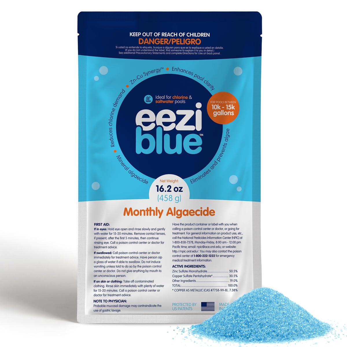 Pool Algaecide for Above Ground &amp; Inground Pool, Monthly Algae Treatment