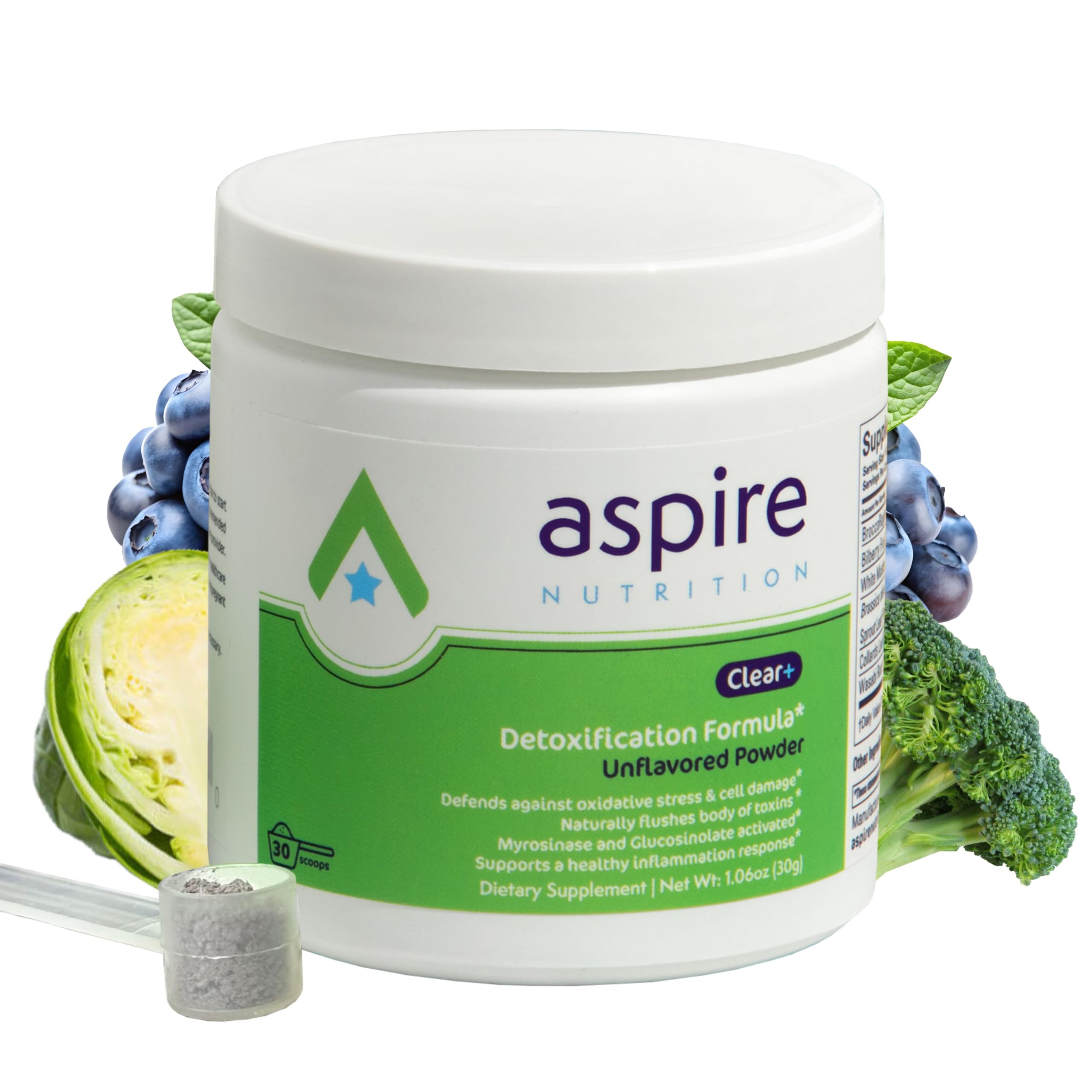 Aspire Nutrition Clear+ Detoxification 30 Days Supply Dietary Supplement Unflavored Powder