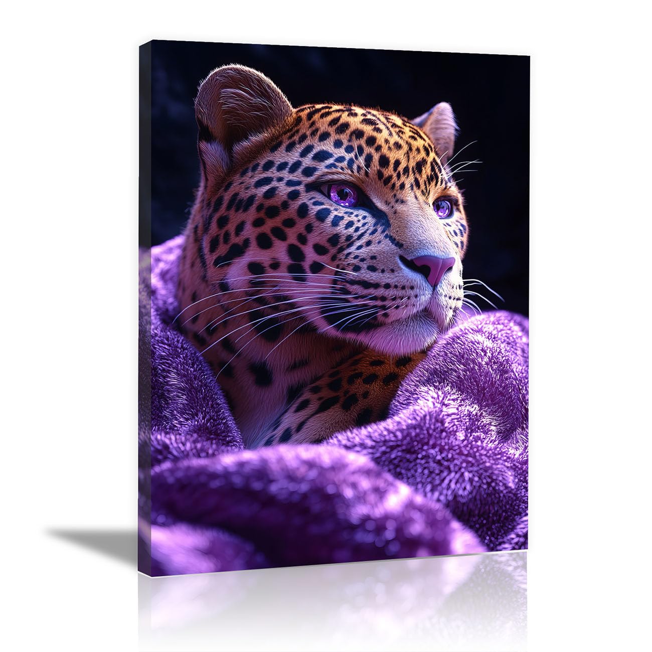 TODOAA Animal Wall Art Decor Abstract Modern Leopard Abstract Canvas Wall Art - Farmhouse Wall Decor Print Painting for Living Room Bedroom Rustic Decoration(Purple 16)-30x40cm Framed — image 1