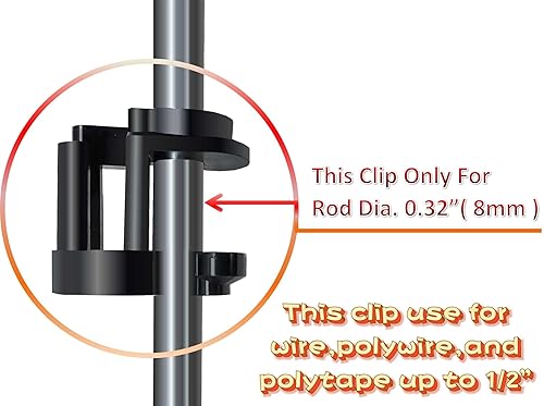 Miniatura 3 de PK20 - Postes de coleta para cercas eléctricas, diámetro de varilla de 0.32 pulgadas (0.315 in) x 41 pulgadas de altura con 80 aisladores