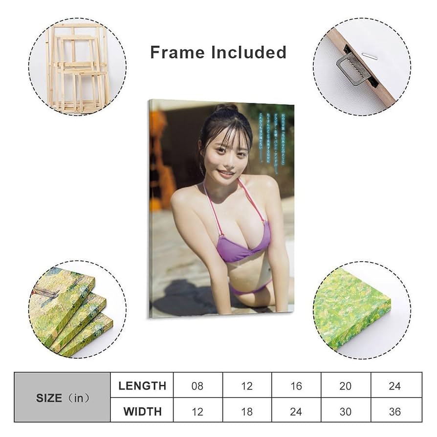 ピンク水着の美人キャラクター色鉛筆画 ピンク水着の美人キャラクター色鉛筆画