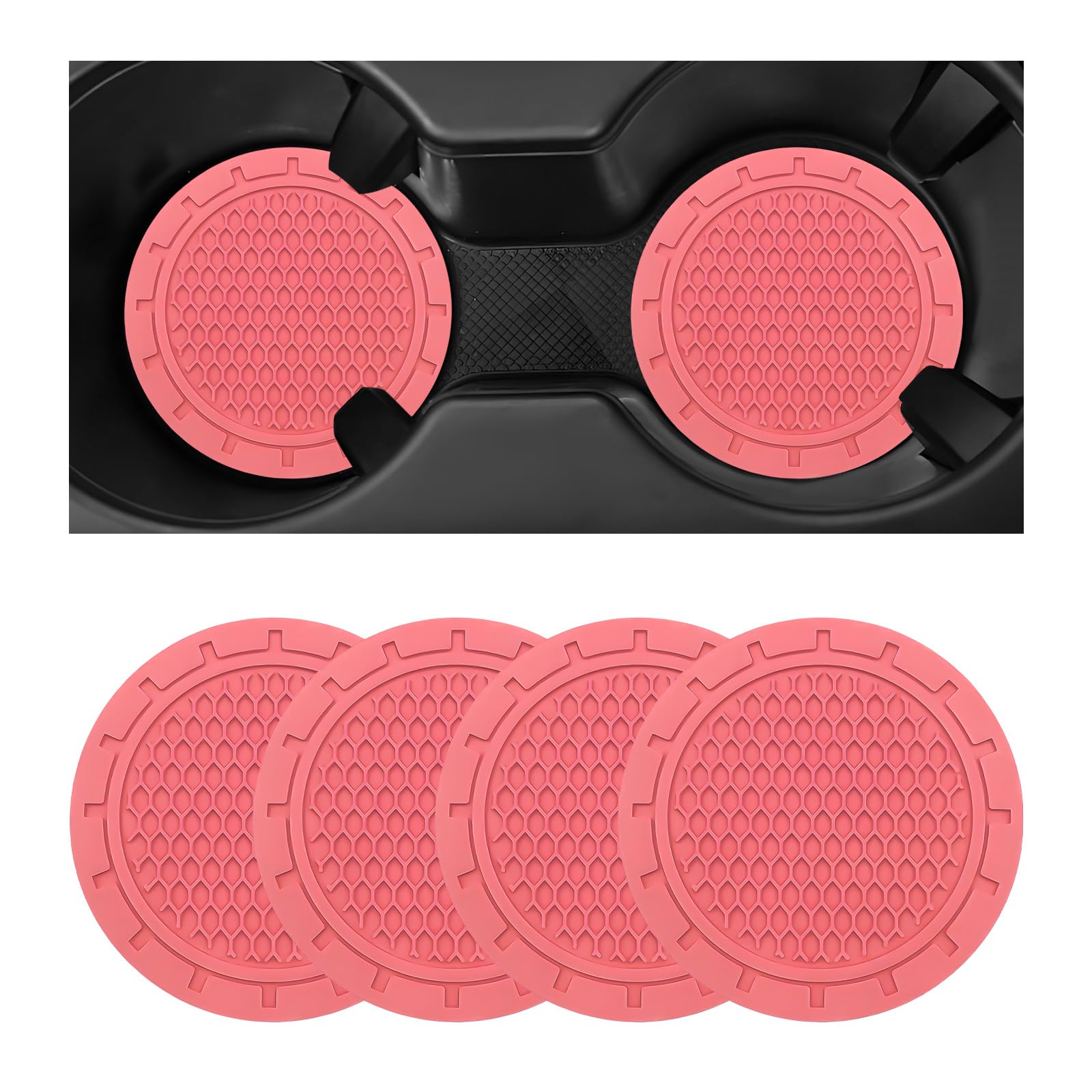 4 PCS Car Cup Holder Coaster 2 75 Inch Non-Slip Insert Coaster Shockproof Drink Mat Waterproof Cup Holder