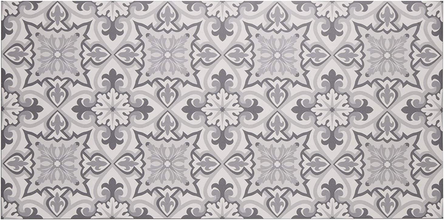 Tapis de cuisine en PVC Baroni Home au style faïence gris 60x120 cm pour protéger votre sol