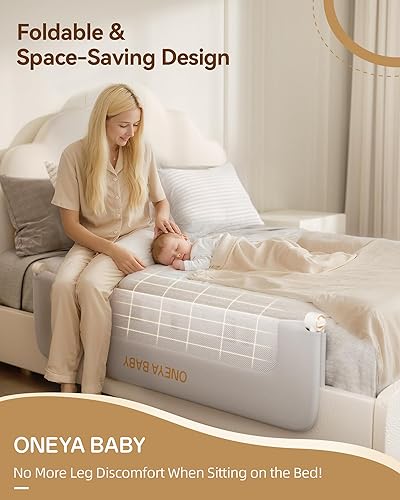 Miniatura 9 de Barandilla protectora para cama de bebé, riel de cama de 48 pulgadas de grosor para niños pequeños, barandillas laterales de seguridad extraaltas