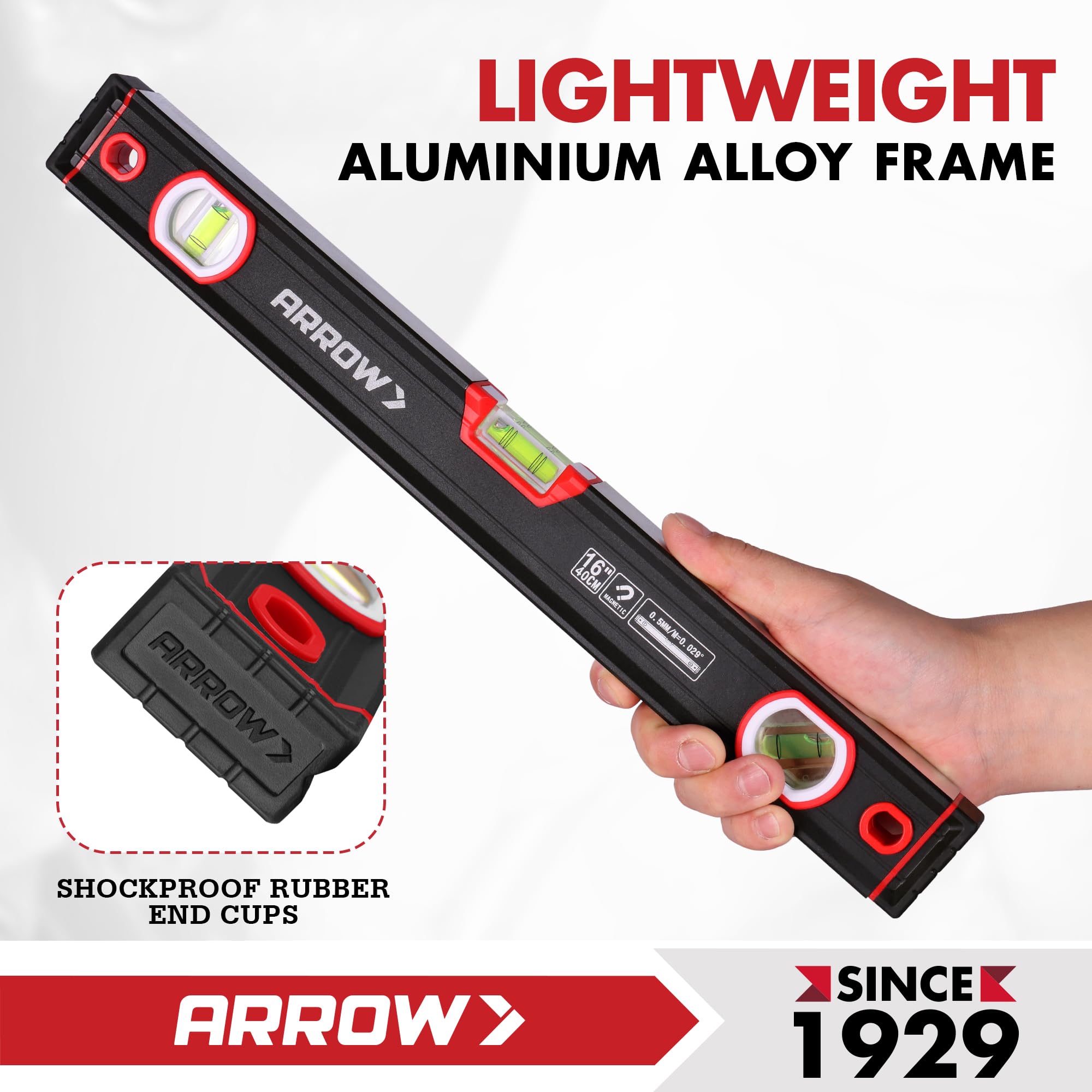 Arrow 3-Piece Spirit Level Set - Accurate & Durable -6