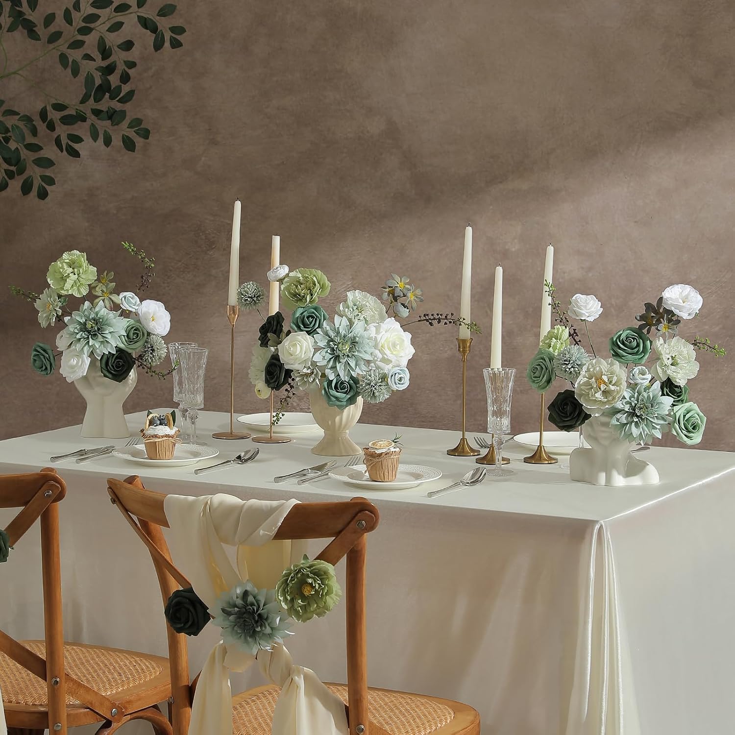 Forest Green Artificial Flower Combo Box Set for Wedding Bouquet Home Decor image 5