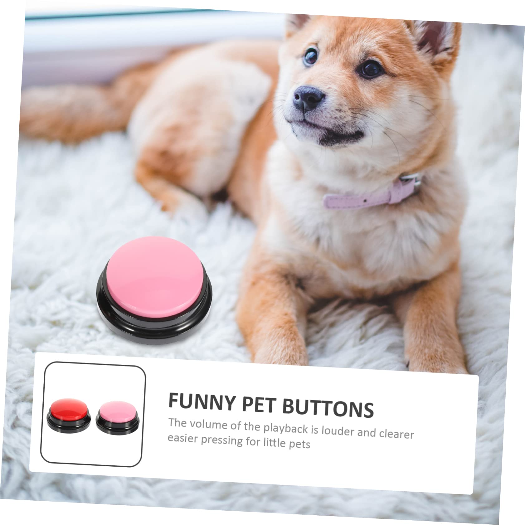 4piezas Botones Interactivos para Mascotas Botones Grabables para Perros y Gatos Juguetes De Comunicación De Sonido Entrenamiento y Entretenimiento Colores