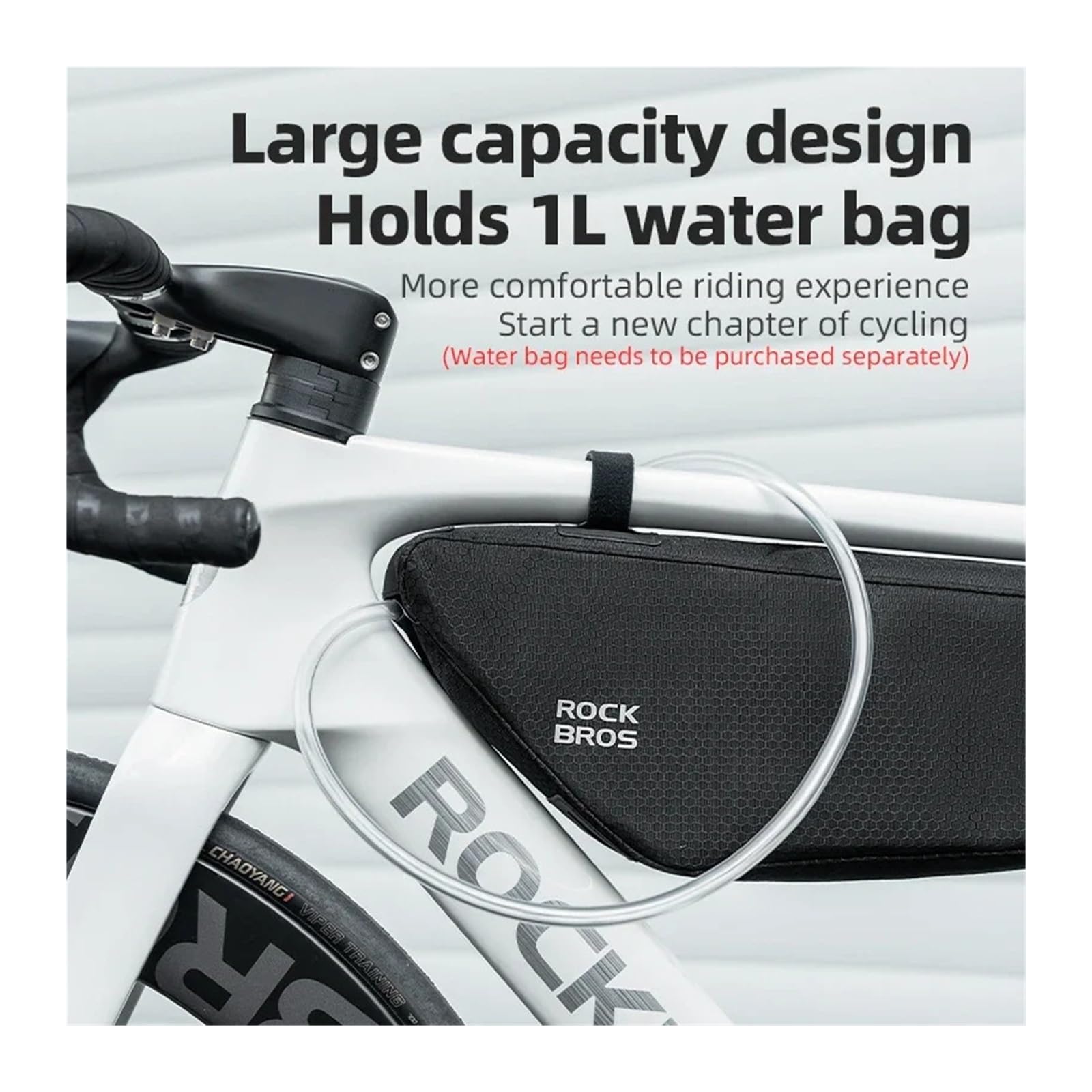 Xi Yu Borsa for telaio anteriore con tubo superiore for bici da 1 pezzo | Pendolarismo quotidiano, deposito biciclette all'aperto(Top Tube Bag 0.9L)