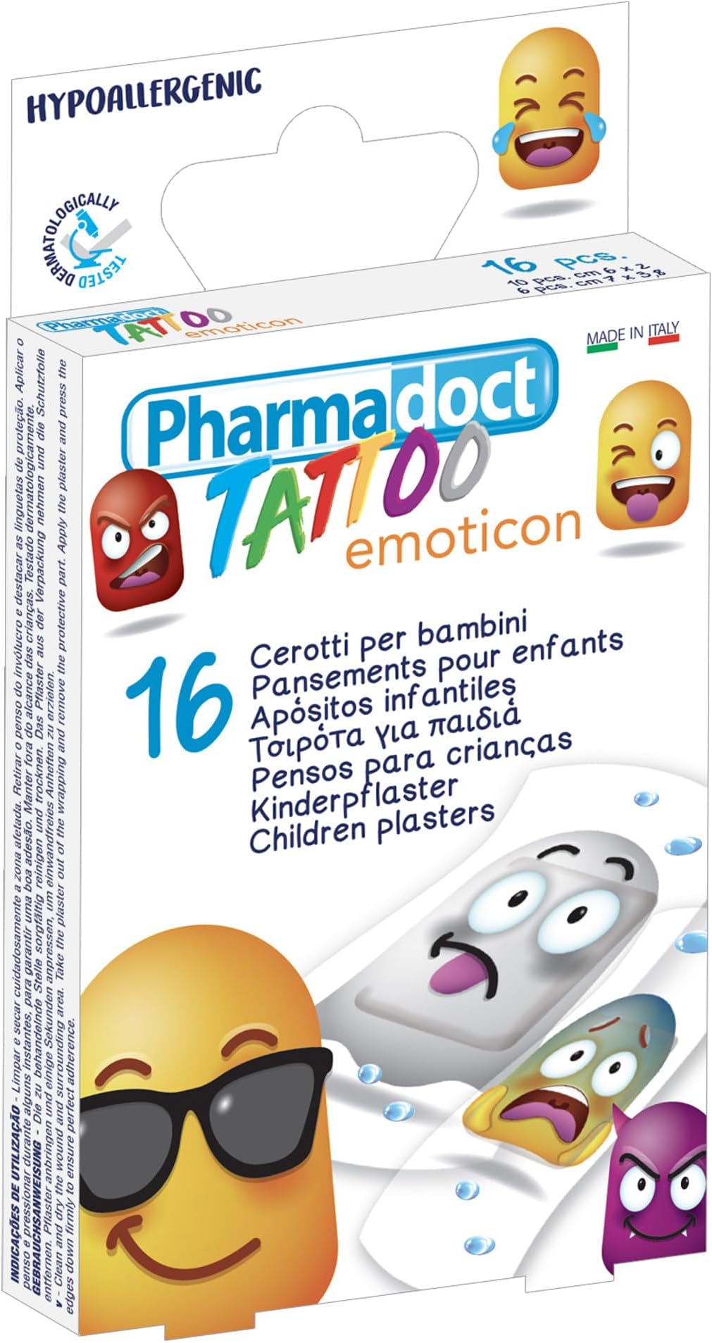 Pharmadoct Tattoo Children Plasters, 2 assorted sizes - 1 boxes of 16 plasters