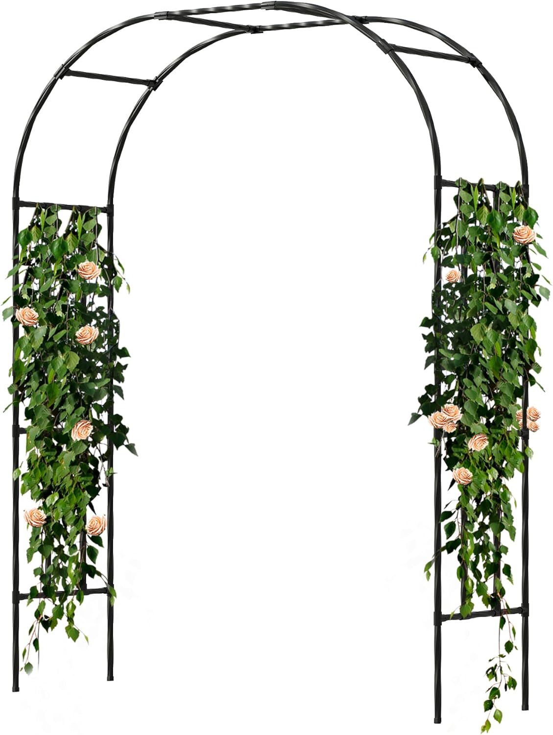 Garden Arch Trellis, Trellis Arch for Climbing Plants Outdoor, 5FT x 7.9FT Metal Full Garden Arbor, Trellises for Patio Lawn Backyard, Large Garden Archway Decoration Black 59.1" x 94.5in Full Arch 59.1 inch Length - Black